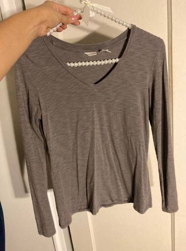 Max Studio  size xs women’s long sleeve top gray xsmall tee plain basic casual