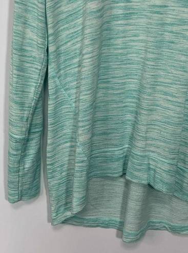 Champion  Elite Women's High Low Crew Neck Long Sleeve Sweater Green Size L