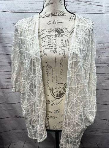 Harper  medium white lacy cardigan sweater (2032)