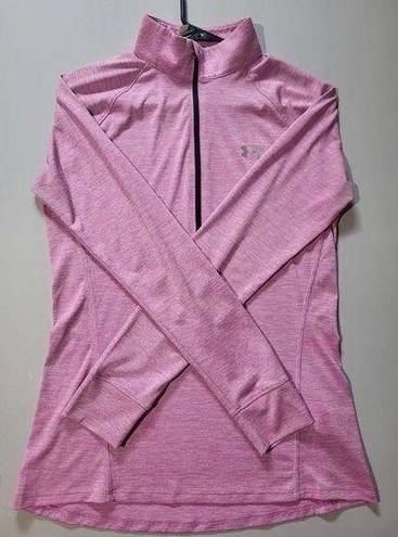 Under Armour Women's  Heatgear Pink 1/4 Zip Sweatshirt Size M Loose Fit