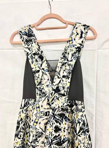 Rebecca Taylor  Grey Panel Prism Print Silk Mini Dress Multicolor Women's Size 2