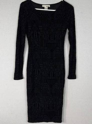 Sans Souci  Velvet Long Sleeve Bodycon Dress Women's Size Small