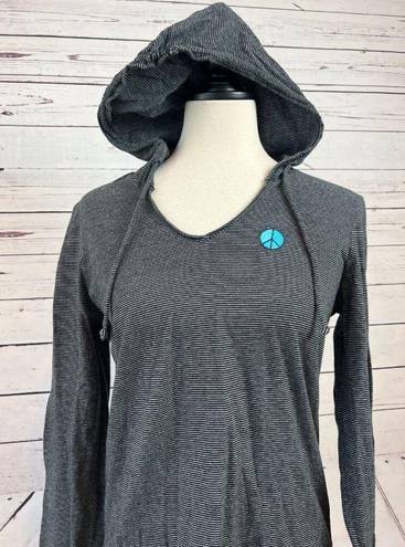 Life is Good  Lightweight Hooded Sweatshirt Medium Hoodie Peace Sign Hippie Boho