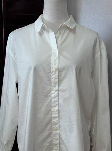 Treasure & Bond  Blouse Women's S White Solid Long Sleeve Collar Buttons New