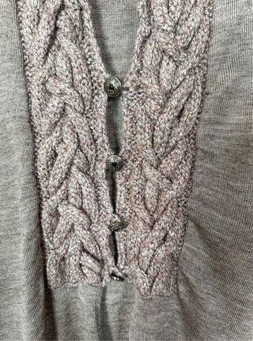 BKE  Boutique Women's Wool Blend Knitted Long Sleeve Cardigan Brown Size Small