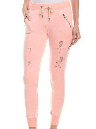 n:philanthropy  Coral Distressed Ripped Road Joggers Soft Sweatpants Size Medium