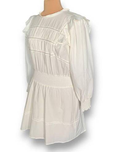 Rails  Faren Dress White Long Sleeves Ruffles Smocked Tiered Eco Friendly Mini