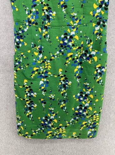 Tracy Reese Plenty  Sleeveless Sheath Dress Green Size 8 Confetti A Line Cotton