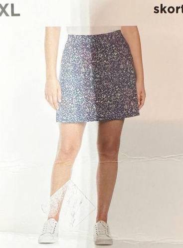 Rafaella  Skort Short Blue Floral A- Line Pull On Size XL
Stretch