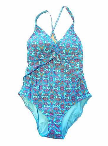 Bleu Rod Beattie  One Piece St. Tropez Swimsuit Halter Criss Cross Back Blue 10