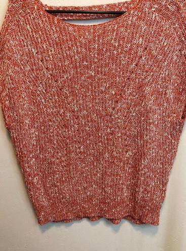 Pilcro  Anthropologie Light Orange Knit Sweater Short Sleeve Open Back Top XSP