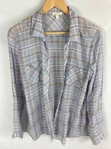 Joie  Soft Womans Plaid Lightweight Button Down Shirt Size Medium