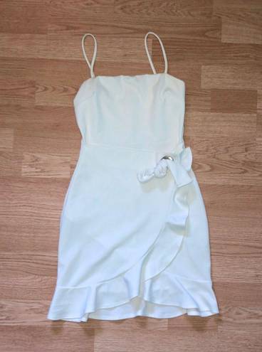 Blue Blush White Wrap Dress