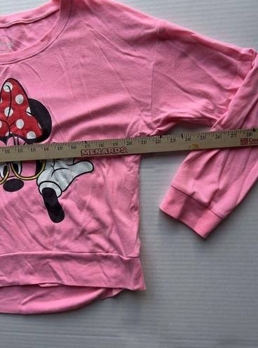 Disney  Minnie Mouse Colorful Long Sleeve Crop Top Nerdy Pink XL Graphic Sweater