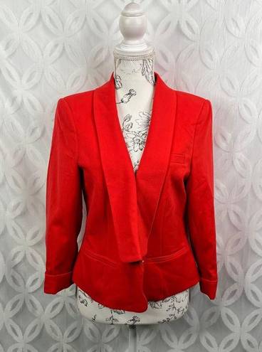 Bardot Revolve  Red Cropped Blazer Shawl Collar Cuffed Sleeves Sie 10 NWT