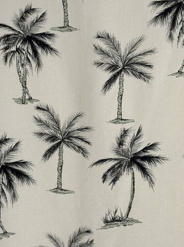 The Moon Vintage Pineapple Dress Palm Trees Cream Black Silk  Size Large EUC