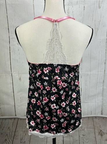 Marilyn Monroe  Pajama Tank Top Camisole Black Floral White Lace Pink Straps