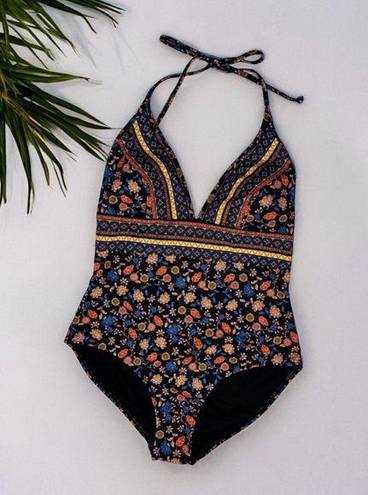 Petal Boden STRING PLUNGE SWIMSUIT BLACK LOTUS  US 12 one piece