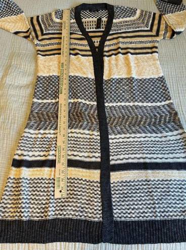 Stitch Fix Womens Size XXL  Lety & Me Long Line Cardigan Gray Cream & Yellow