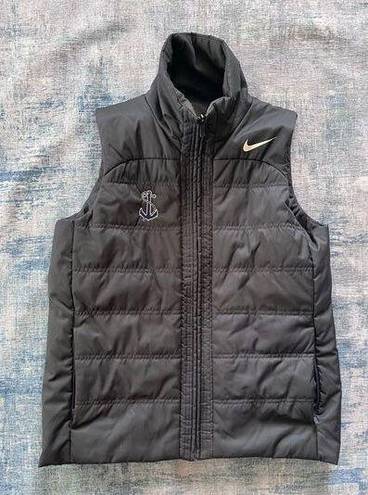 Nike  Black Full Zip High Mock Neckline Puffer Vest Women's Large