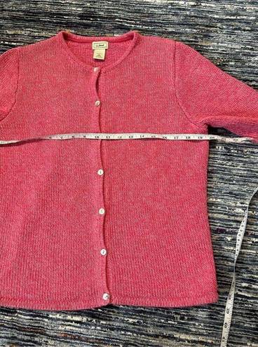 L.L.Bean  pink button front cardigan sweater cotton size M