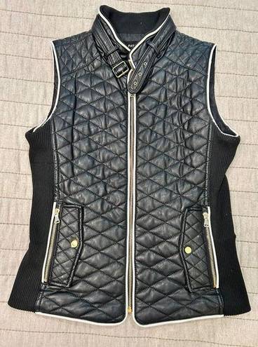 FATE. Leather Moto Vest Quilted Brand Small Womens Black