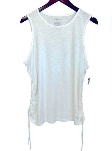 Nine West NWT  TANK TOP DRAWSTRINGS ON SIDE TO ADJAT LENGTH SIZE XL WHITE