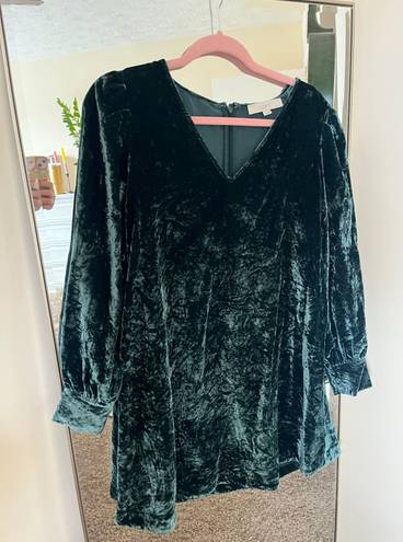 Loft Green Velvet Dress