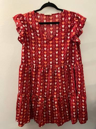 Entro Woman's V-Neck Fit & Flare Red Dress XL