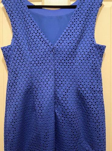 Tracy Reese Plenty Dresses by  Jilian Scuba Lazer-Cut Dress Sz 14 Cobalt Blue NWT