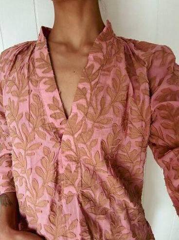Anthropologie Popover Pink Combo Blouse