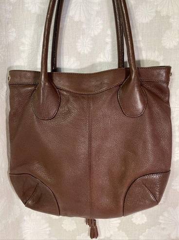 The Sak  Pink Label Brown Pebble Leather Tote Carry all Shopper Shoulder Bag