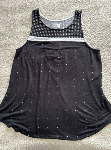 DKNY  Black & White Geo Dots Jersey Tank Top Size S