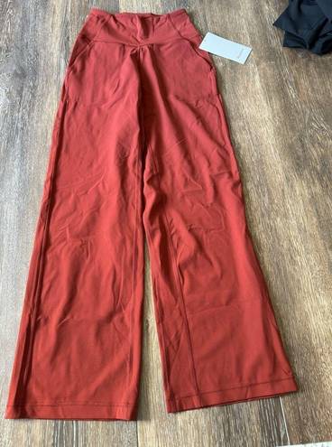 Lululemon Wide Leg High Rise Pant 31” Terra Orange Size 4 NWT