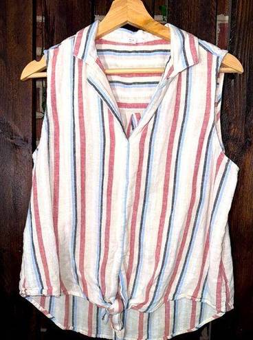 beach lunch lounge Linen blend Top Size Medium