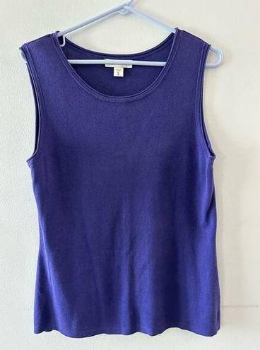 Coldwater Creek  Women's Tank Top Silk Cotton Sleeveless Scoop Neck Purple XL 16