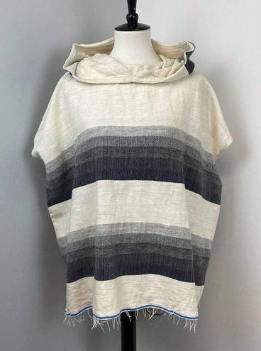 Lemlem NEW   Gray Striped Debizaza Hooded Poncho Large