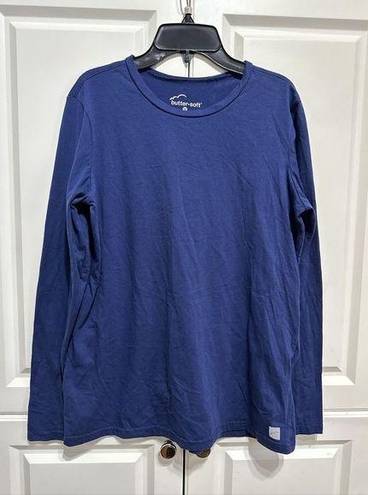 Butter Soft  Womens Pullover Tee Navy Top Long Sleeve