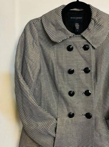 Banana Republic  Women’s Small Metallic Striped Double Breasted Pea Coat • Lined