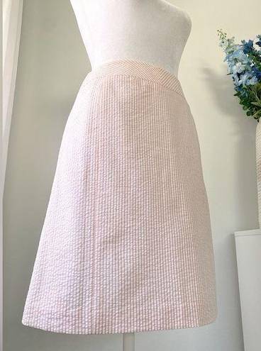 Petite Sophisticate NWT  Pink & White Seersucker Skirt