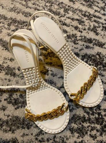 Bottega Veneta Off-White Dot Heeled Sandals size 38