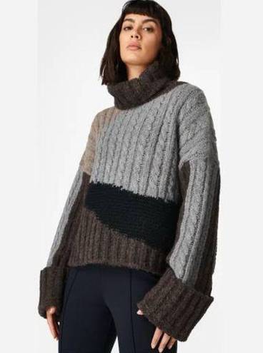 Sweaty Betty  Weekender Roll Neck Jumper Chunky Sweater Wool Alpaca Blend Size M