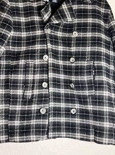 American Eagle  Jacket size Large Wool Blend Plaid Double Breasted Pea Coat