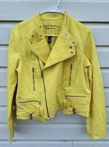 Krass&co Lauren Jeans  Yellow Moto Denim Jacket