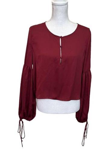 L'Academie L’academie Womens The Airy Blouse in Cabernet Red Revolve Size Small