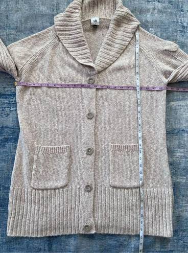 CAbi  Wheat (Beige) Button Front Long Steady Knit Cardigan Large