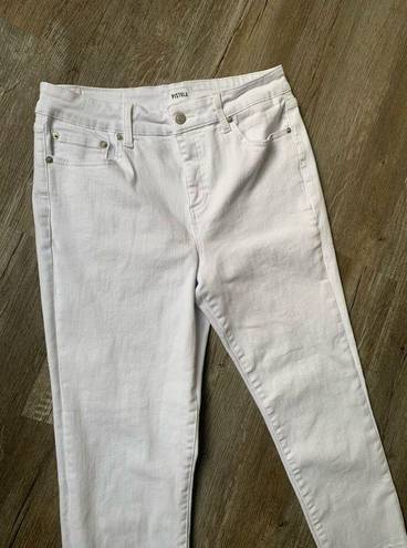 Pistola  High Rose Denim Cropped Jeans Frayed Hem White Size 29