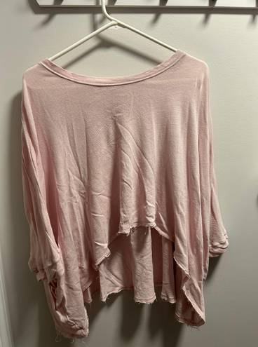 Free People Pink Cropped Shirt