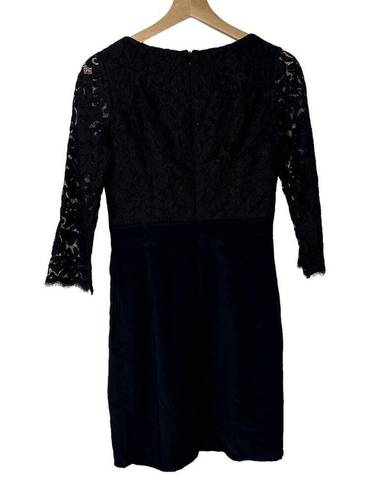 Shoshanna  Black Cocktail Dress Mini Lace Sleeves 2