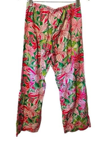 Carole Hochman  tropical floral sleepwear draw string sleep pants